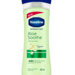 لوسیون بدن آلوئه ورا وازلین اصلی مدل Vaseline Aloe Sootheحجم 400میل